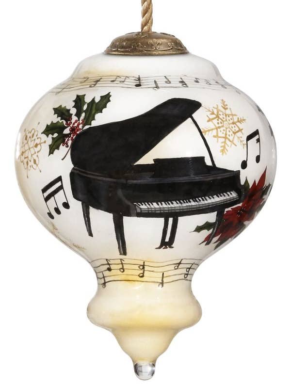 Weihnachtsklavier-Glasornament für den Großhandel von Inner Beauty Gifts