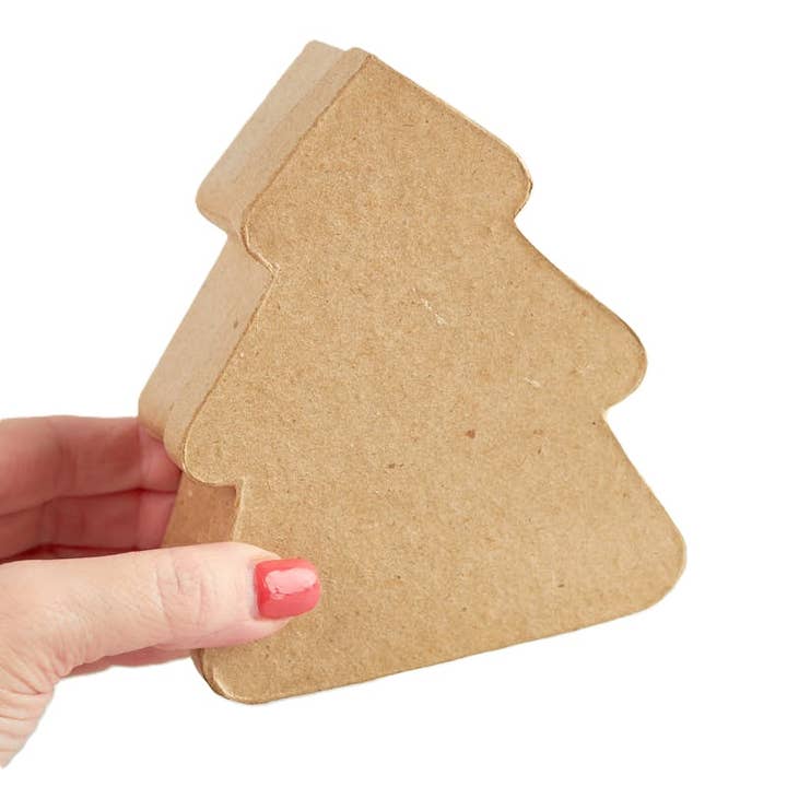 Factory Direct Craft - Vente Boîtes décoratives - Boîte en papier mâché en forme de sapin de Noël - 13,3 cm L x 10,8 cm l1
