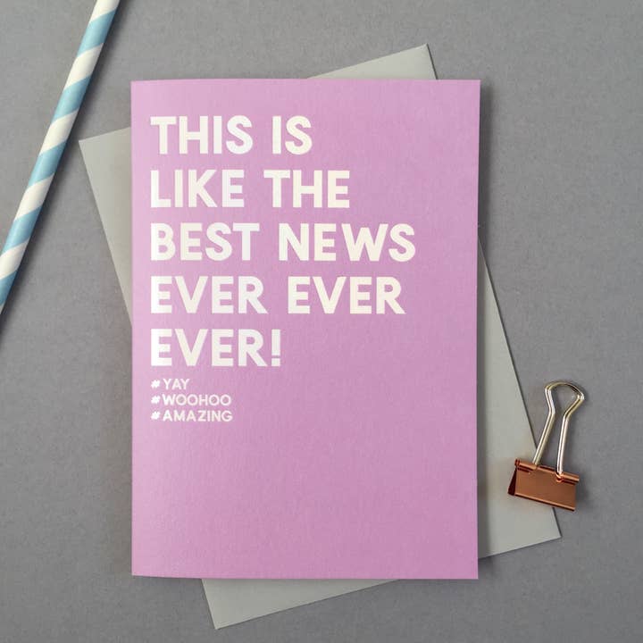 Best News Ever Card for wholesale by Always Sparkle