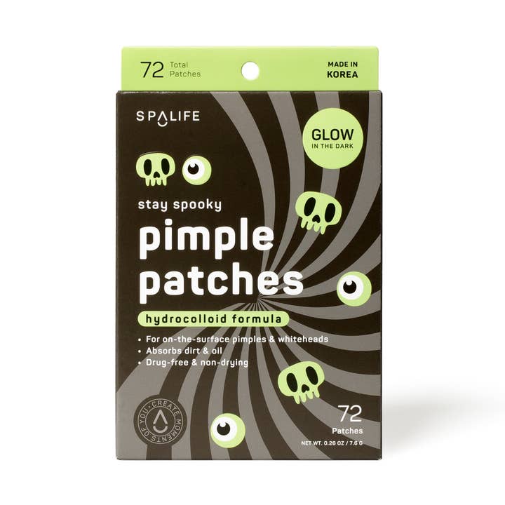 Glow in the Dark Skull Shaped Halloween Pimple Patches for wholesale by My Spa Life