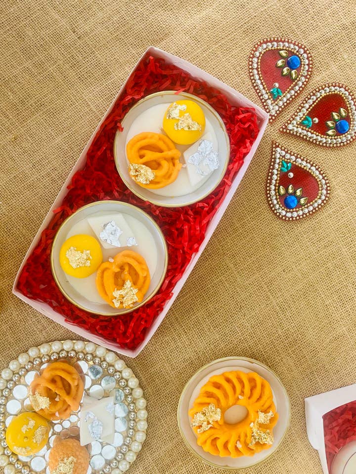 Mithai Magic Candle Platter for wholesale by Kourage & co