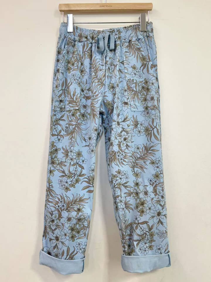 Blue Floral ready-to-wear pants for wholesale on Faire1