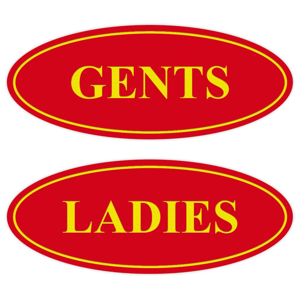 All Quality – wholesale Skylt – Ovala damskyltar för HERR toalettskyltar - 2-pack9
