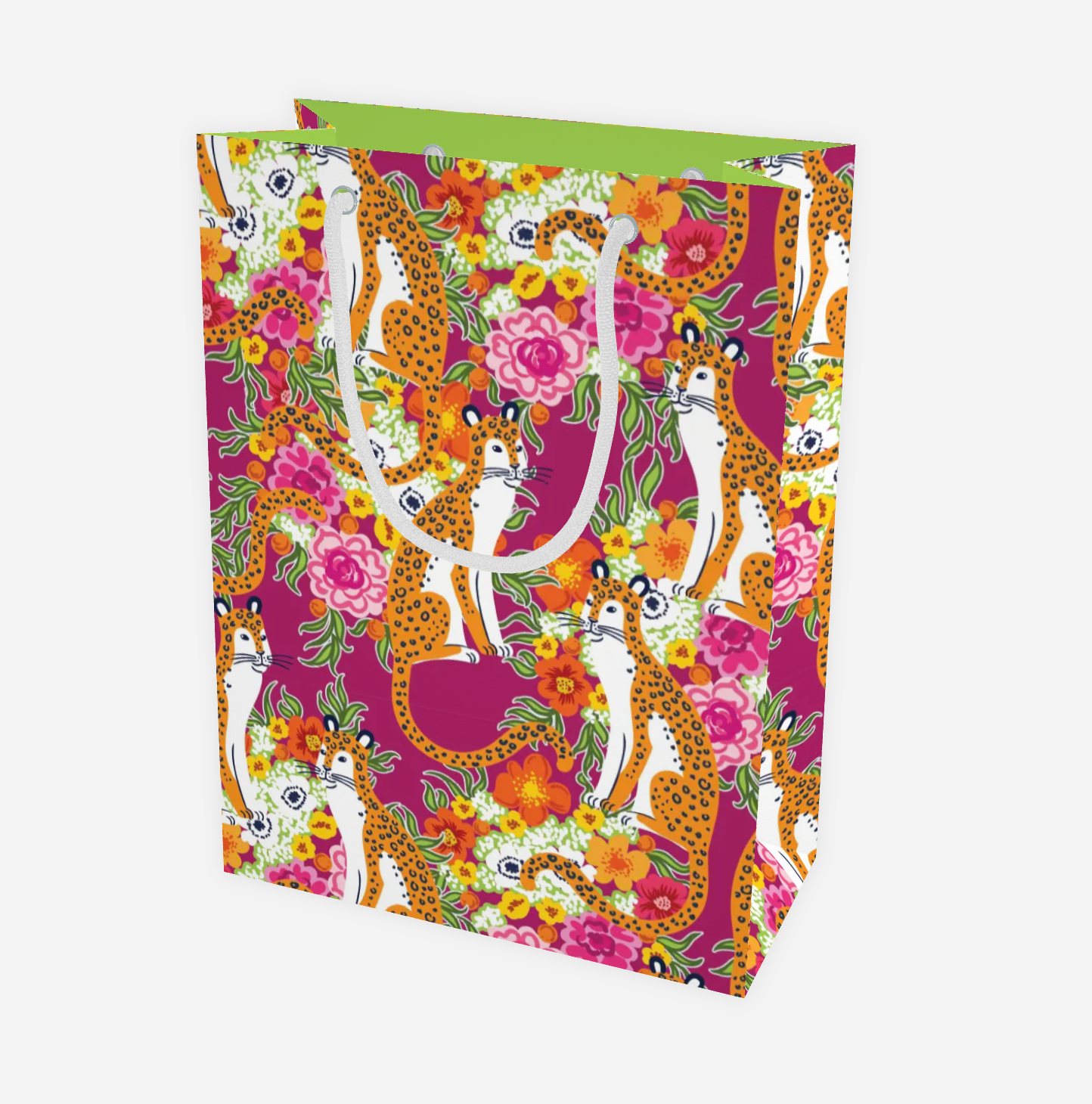Hey Y'all Party - Wholesale Gift Bag - Mahjong Staffordshire Cheetah Chinoiserie Floral Gift Bag2