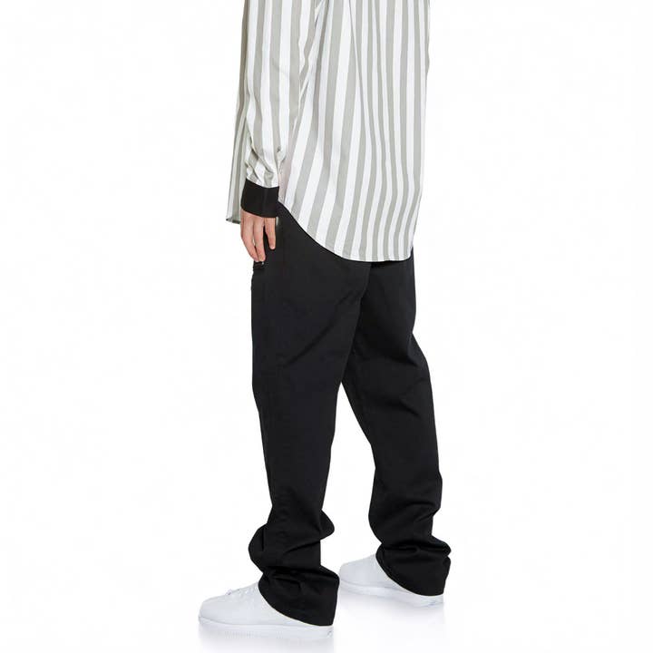 Svart Konus Herr Baggy Chinos i Svart för wholesale på Faire2