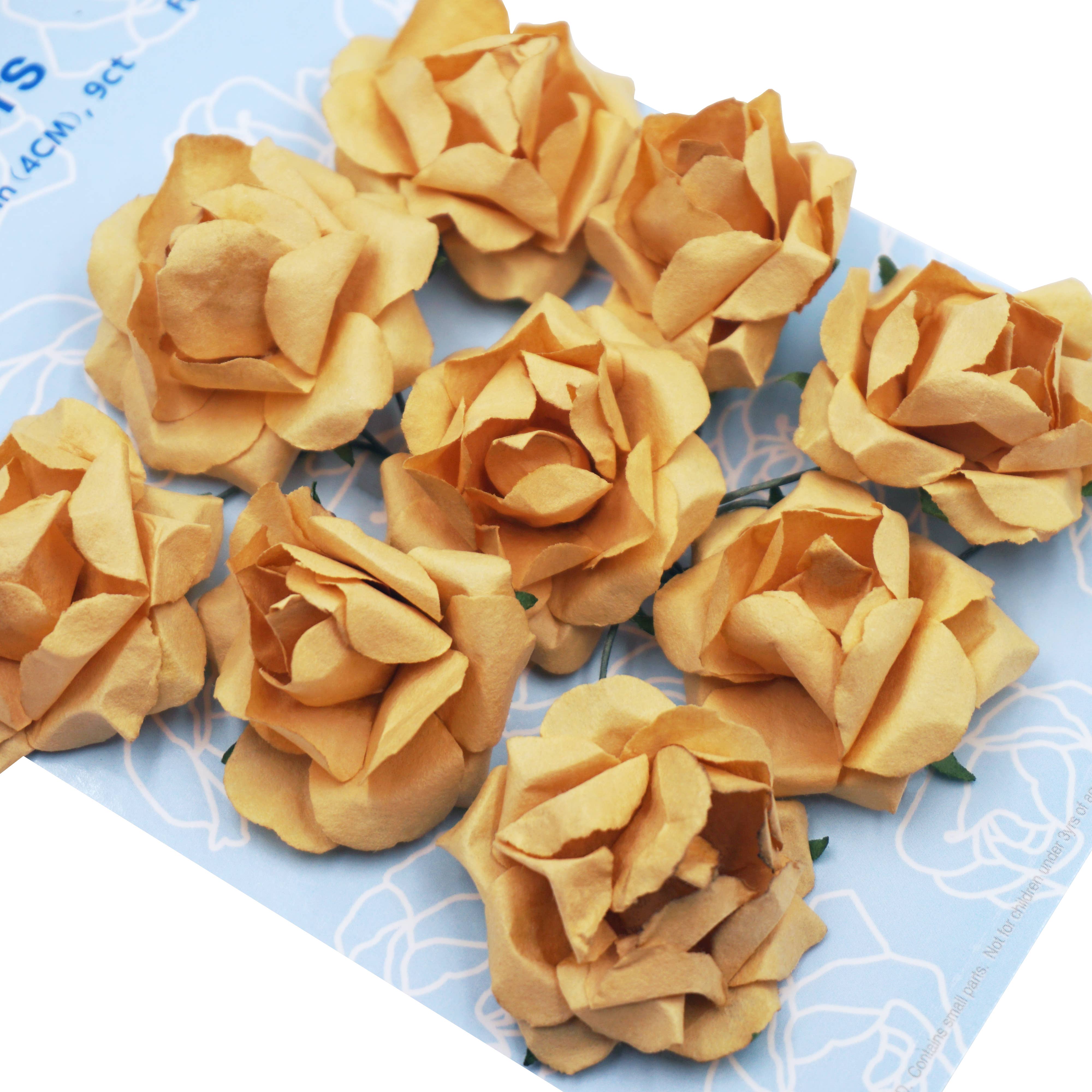 Angels Craft - Wholesale Artificial Flowers - Paper Flowers (Roses) with wire,  9-ct 1.57"2