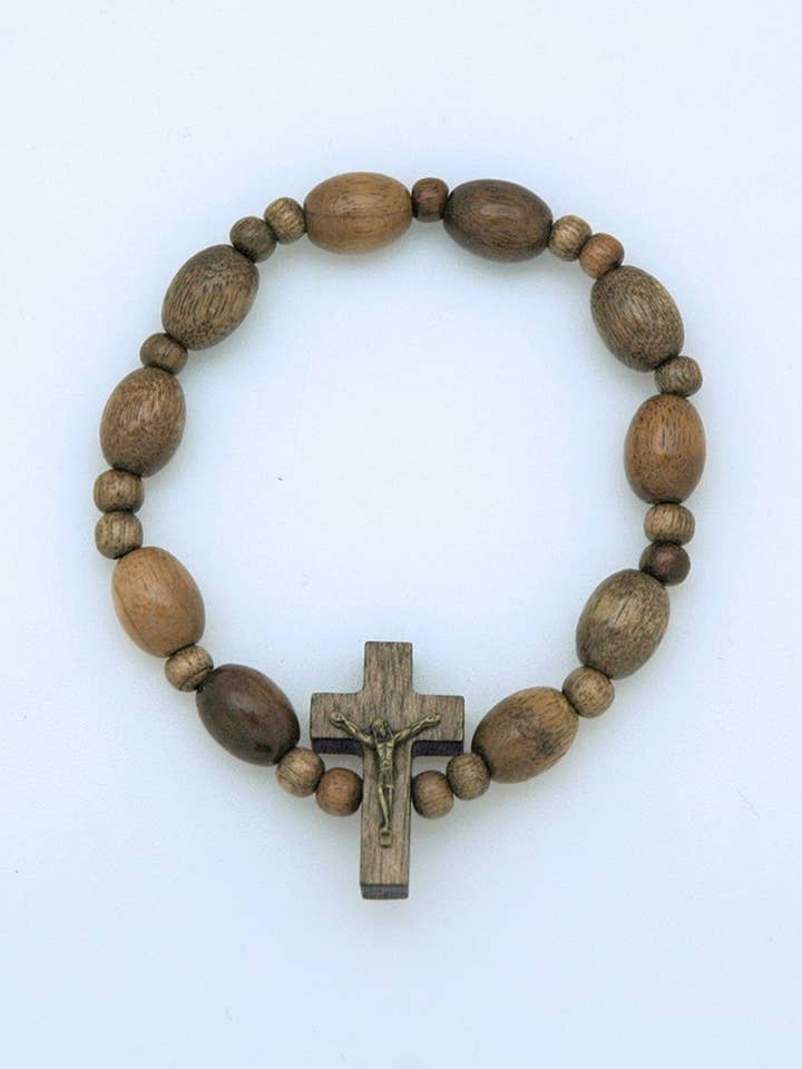 BA5346 - Pulsera brasileña con forma de rosario de madera para venta al por mayor de Contreras Designs