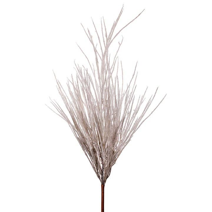 Flocked Plastic Pampas Grass Spray, Gray - 40" for wholesale on Faire