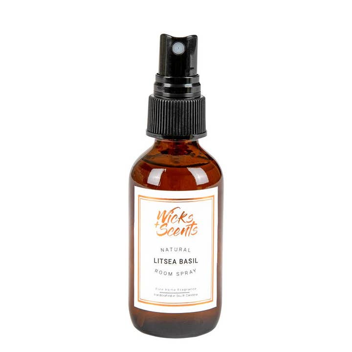 Litsea Basil - All Natural Room + Linen Spray for wholesale by Wicks + Scents