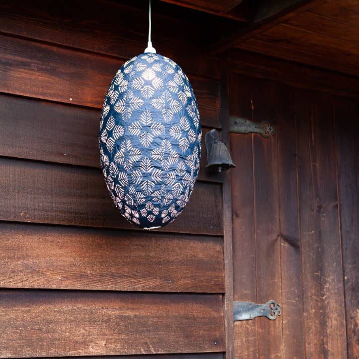 Allsop Home & Garden – Engroshandel Udendørs/havelampe – Stella Nova Udendørs Pendellys - Geo Palm 22" Midnat1