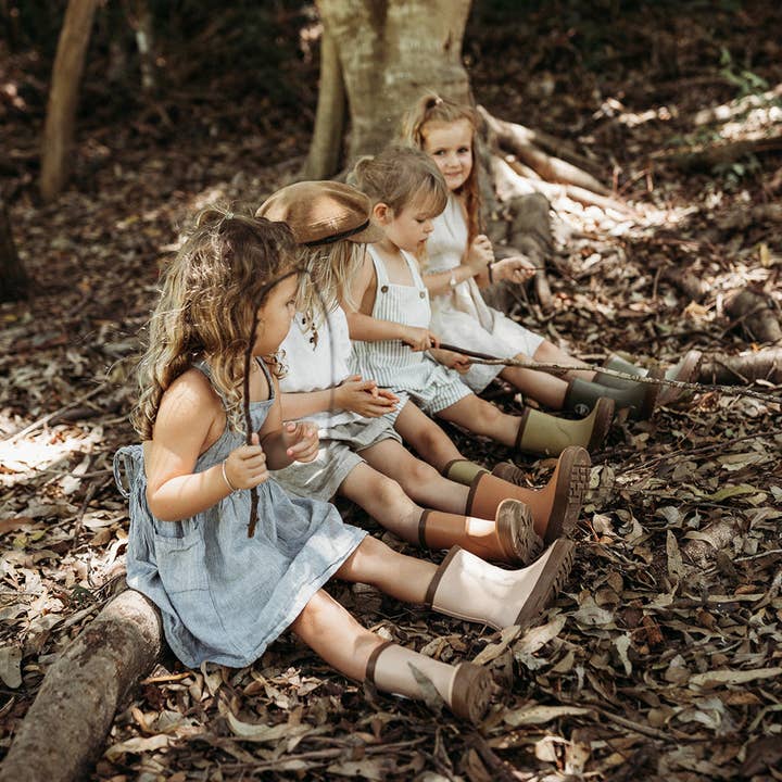 Wander + Wild - Wholesale Rain Boots - Kids - Natural Rubber Gumboots - Forest