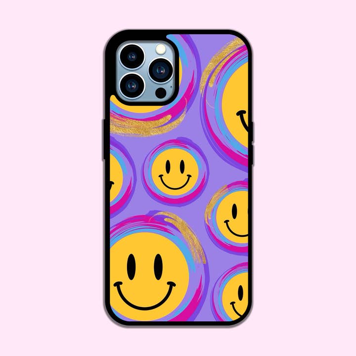 Purple & Gold Smiles Phone Case (IPHONE) for wholesale by XO Wholesale