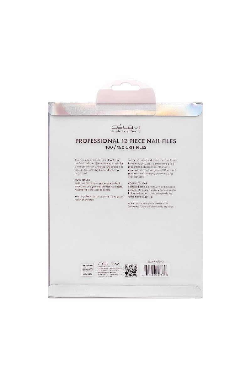 PINEAPPLE Beauty - Wholesale Nail File - Celavi NF043 Professional 12pc Nail Files - 12 set3