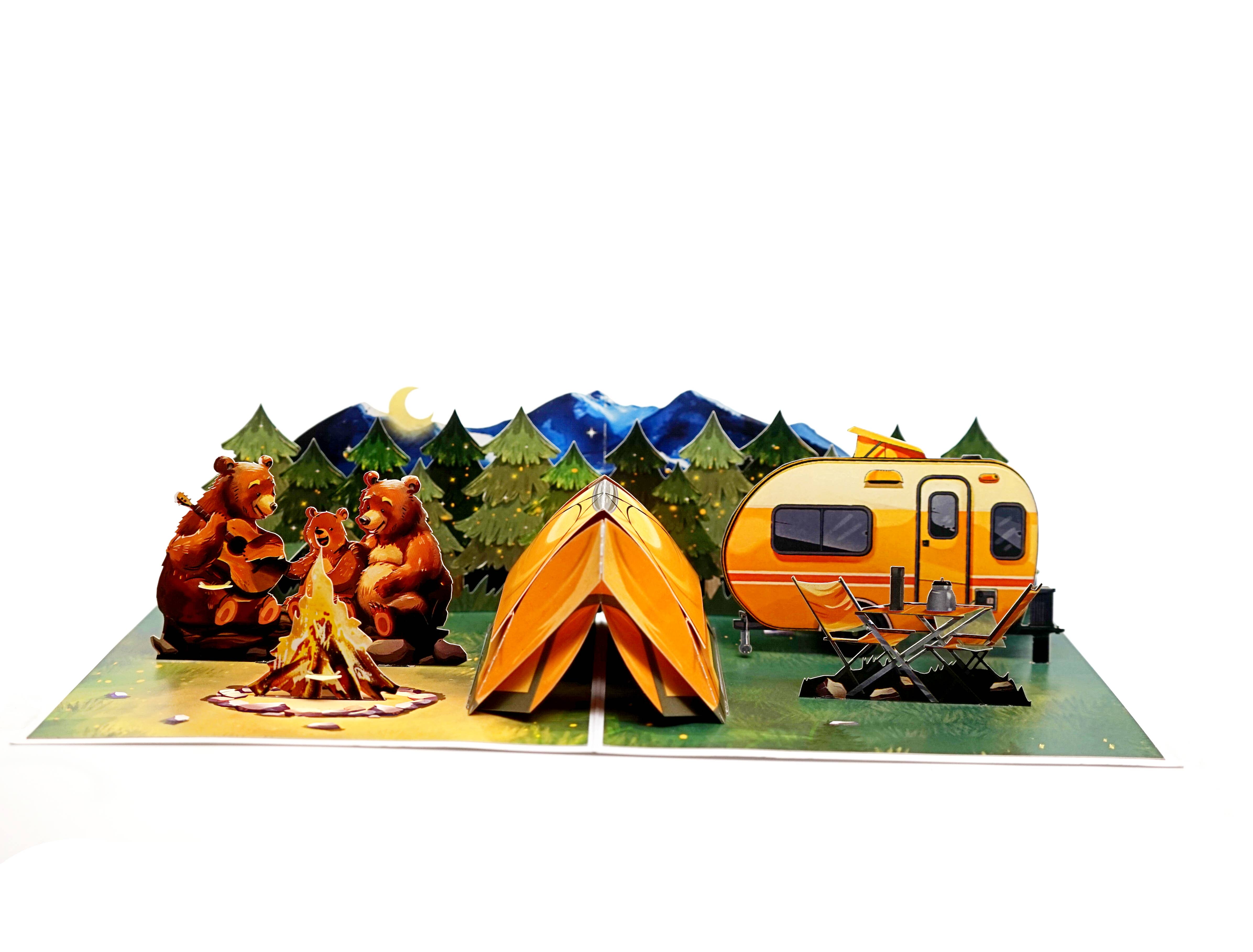 Wonder Paper Art – wholesale Vardagliga hälsningskort – Camping 3D Pop Up-kort1