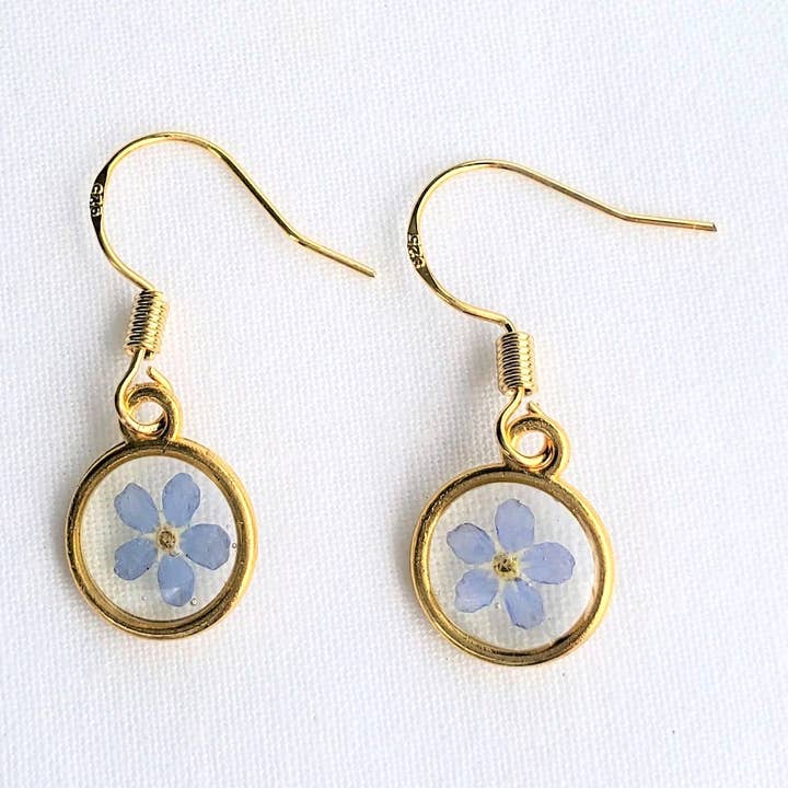 Survivors Alliance for Growth and Employment - Wholesale Dangle Earrings - Forget-Me-Not Earrings (Round Gold)0