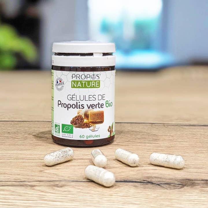 Propos'Nature – Großhandel Nahrungsergänzungsmittel/Vitamin zum Einnehmen – Bio Grüne Propolis Pflanzliche Kapseln - Immunität - 60,120
