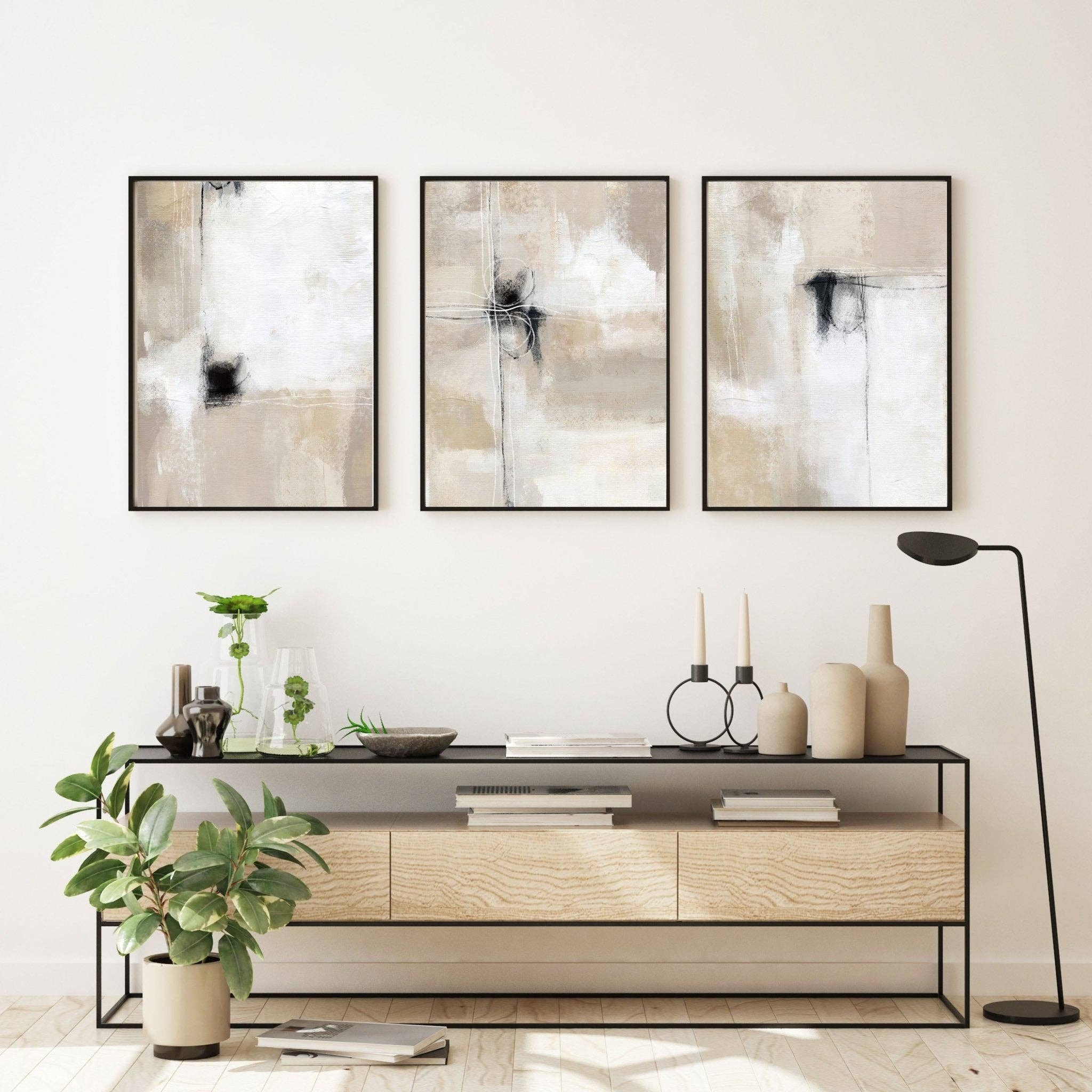 D'LUXE PRINTS - Wholesale Gallery Wall Set - Sahara Abstract Set of 3 Prints2