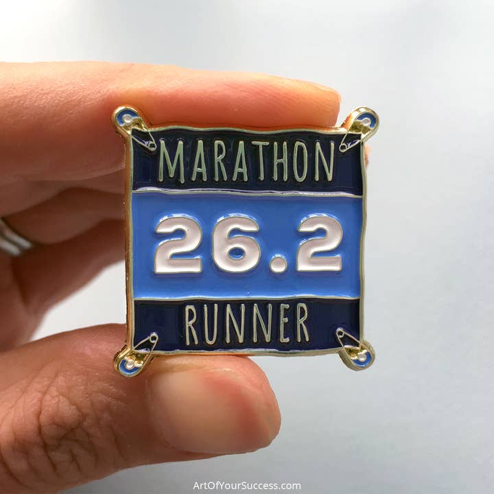 Marathon Runner Enamel Pin Badge for wholesale by Art Of Your Success