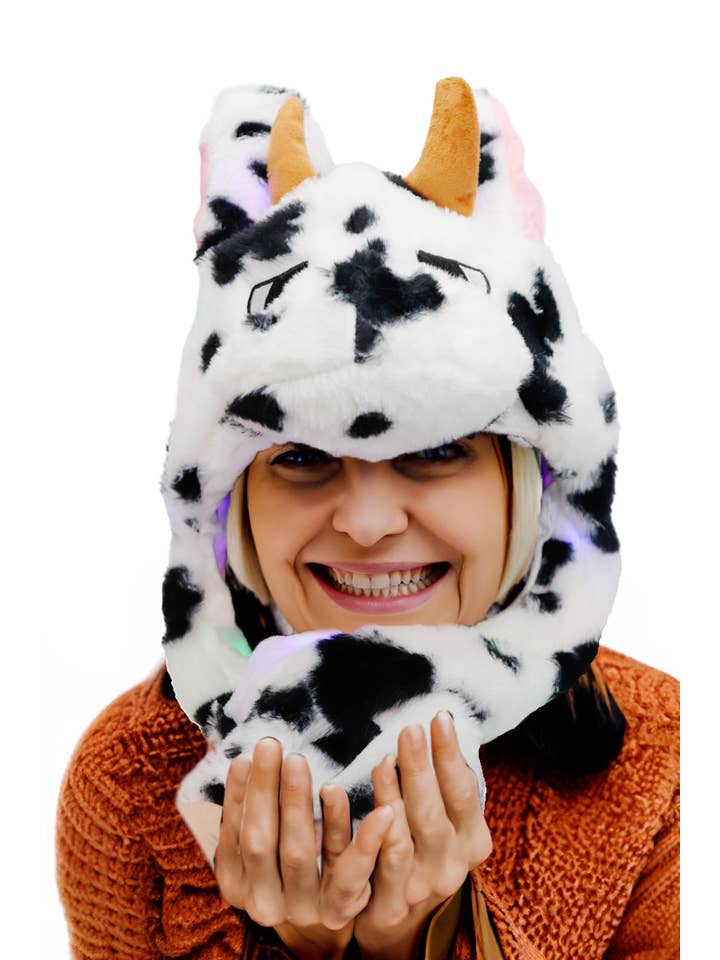 Cap Zone - Wholesale Costume - Women's - Farm Animal Pals LED Light-Up Ear Moving Hat