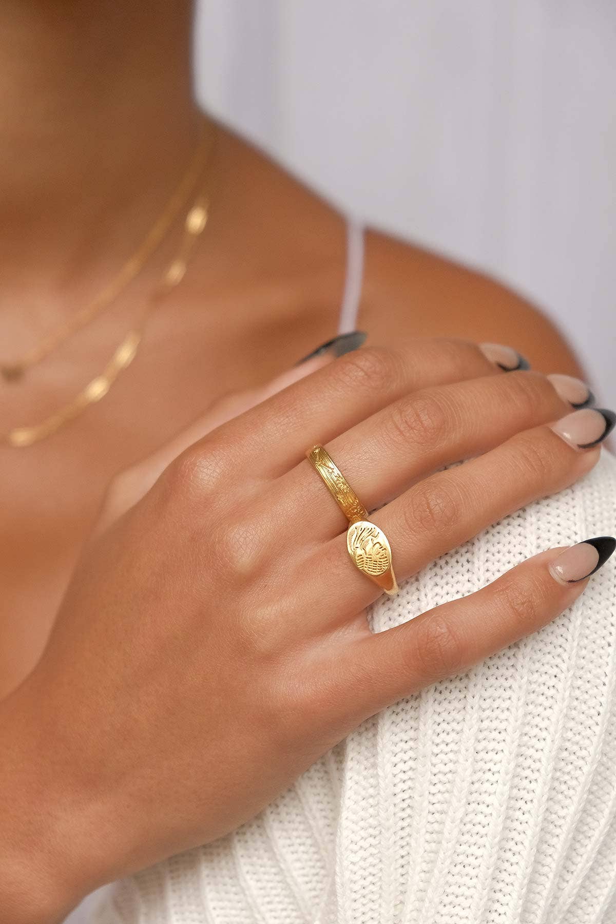 S-kin Studio Jewelry - Wholesale Signet Ring - Roma III Signet Ring - Gold Fill2