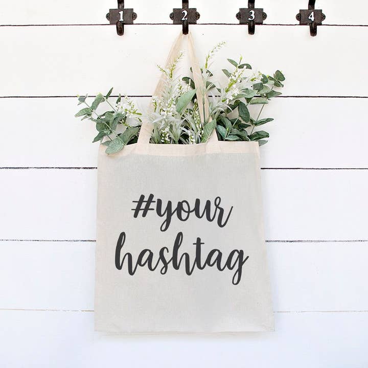 Tote Bag Hashtag Tote Bag Wedding Custom Tote per la vendita all'ingrosso da parte di Rising Tide Vintage