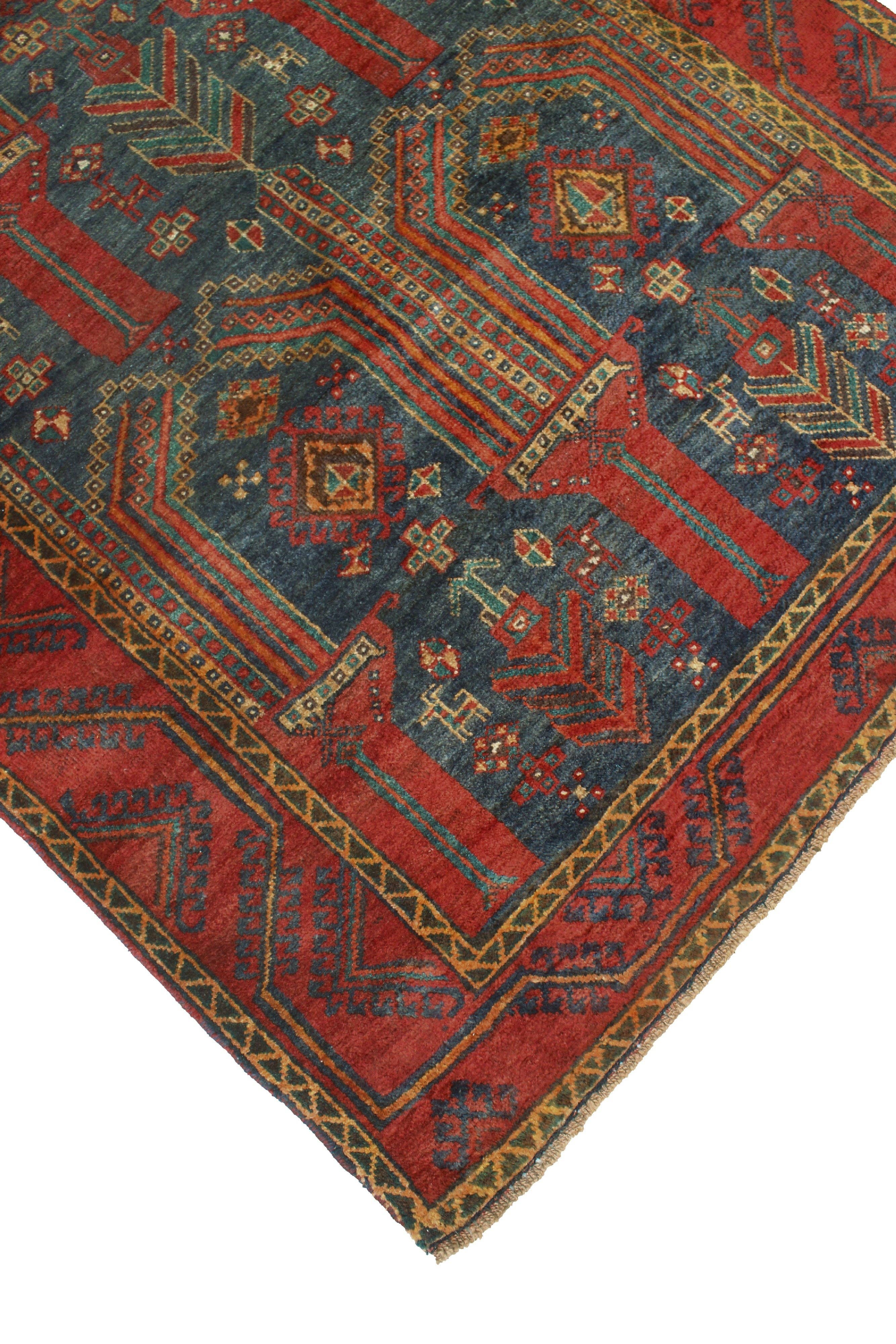 Noori Rug - Wholesale Area rug - Fine VTG Maryanne Navy/Red Rug, 3'6" x 6'11"2