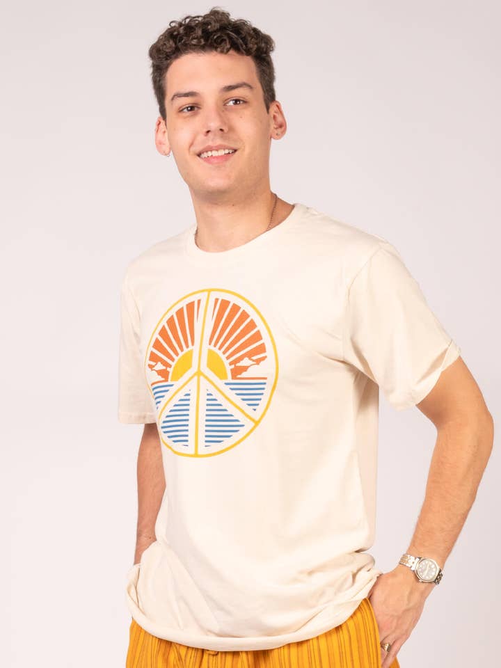 Peace Scene Organic T-Shirt - Unisex - Peace Sign Tees for wholesale by Soul Flower