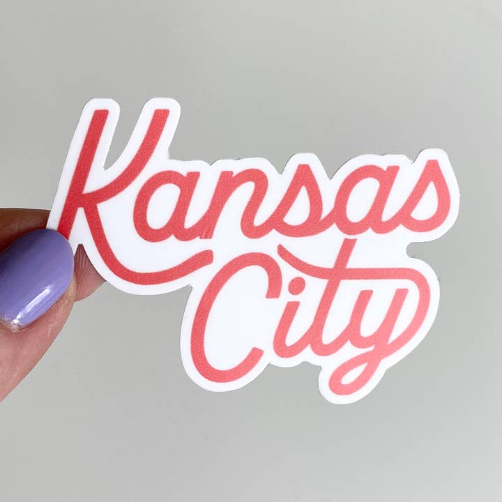 Kansas City Script Watercolor Sticker for wholesale by Carly Rae Studio