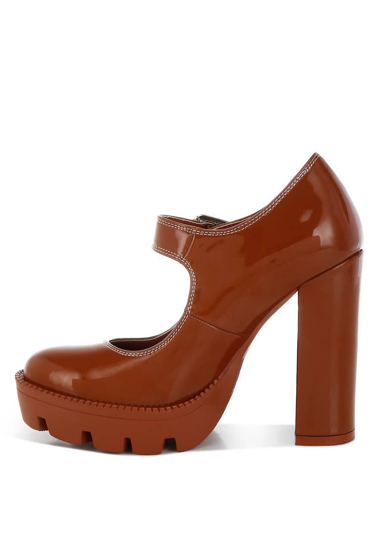 Rag Company – wholesale Platform heels – Women’s – MILLENIAL BUG Patent High Heeled Mary Jane Shoes6