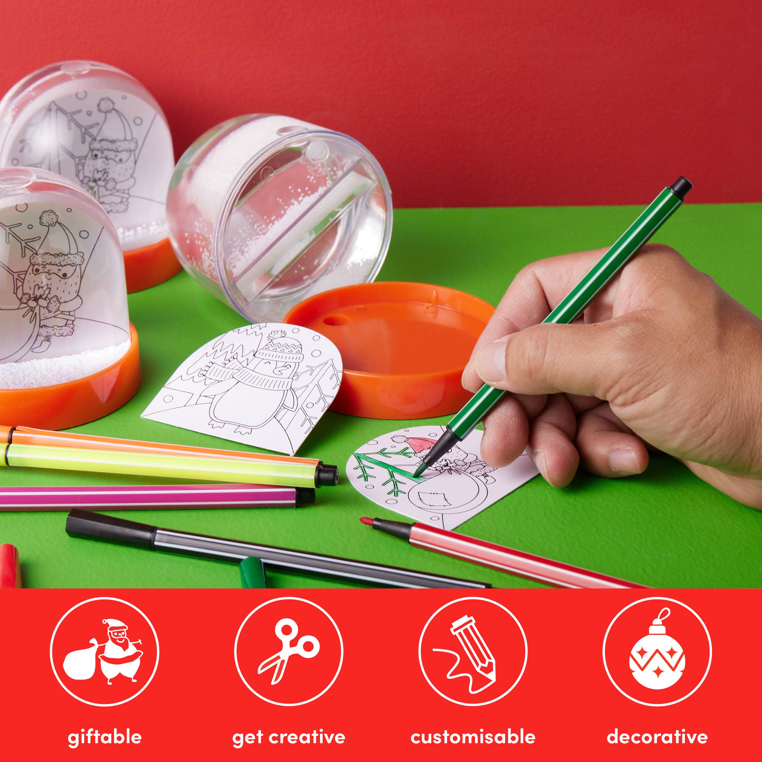 The Twiddlers - Vendita all'ingrosso Kit per lavoretti fai da te - Bambini - Kit Fai da Te Palle di Neve di Natale2