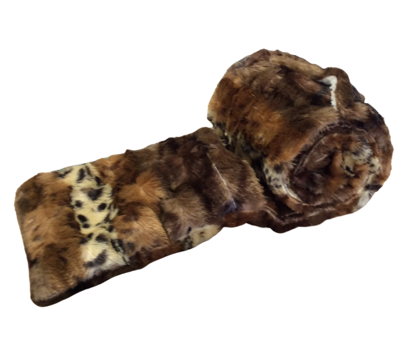 Duke Imports - Wholesale Scarf - Women's - "Leopard Stripe" Faux Fur Pocket Scarf2