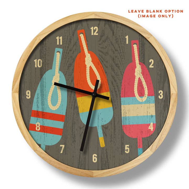 Local Time Clock Co. - Wholesale Wall Clock - Personalized Buoys Wall Clock - 12" Diameter3