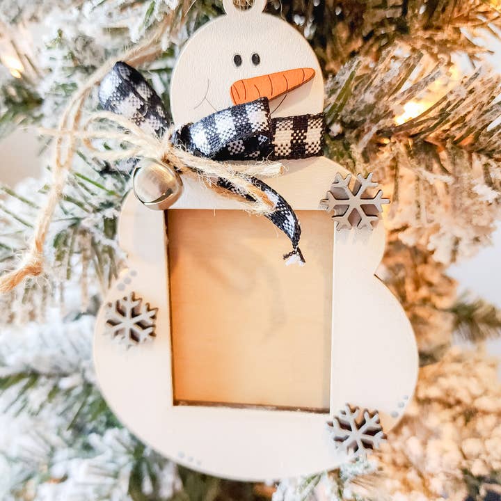 Hollow Grove Designs - Wholesale Ornament - Photo Frame Ornament | Gingerbread Ornament | Snowman2