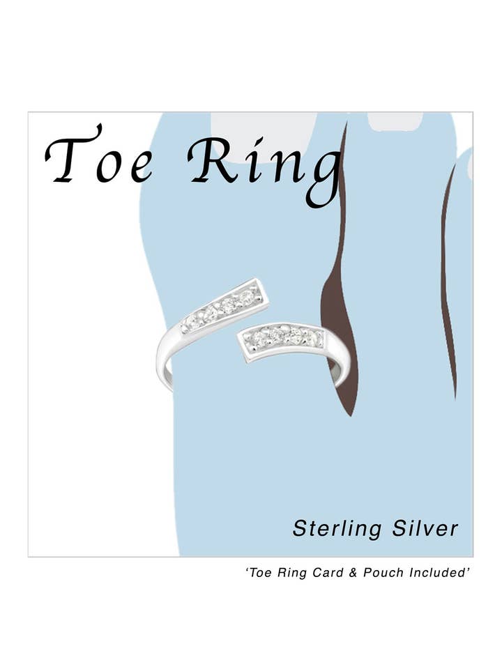 Anello da piede regolabile in argento sterling con zirconi cubici - SS per la vendita all'ingrosso da parte di Zoey Simmons