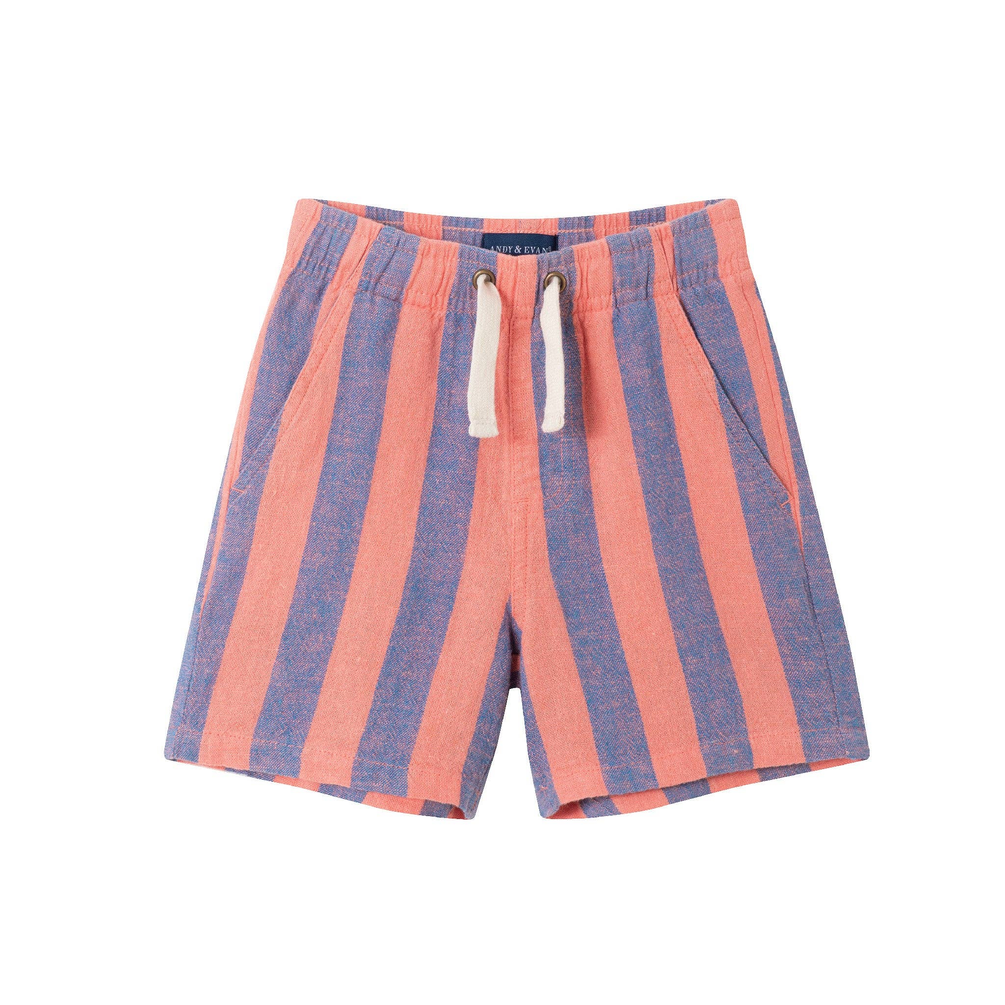 Kids (2-8) 2-Piece Striped Buttondown Set | Coral & Blue for wholesale on Faire8