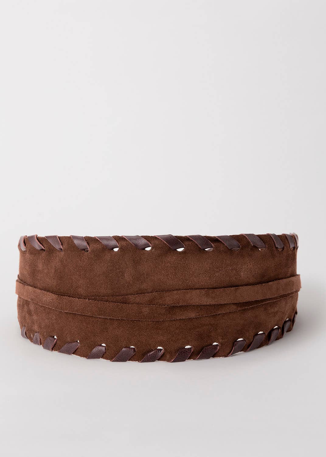 JUAN·JO GALLERY      (Leather Gallery, SCP) – Engroshandel Bælte - Dame – Boho-style bælte i ruskind med bindebånd - Brun4