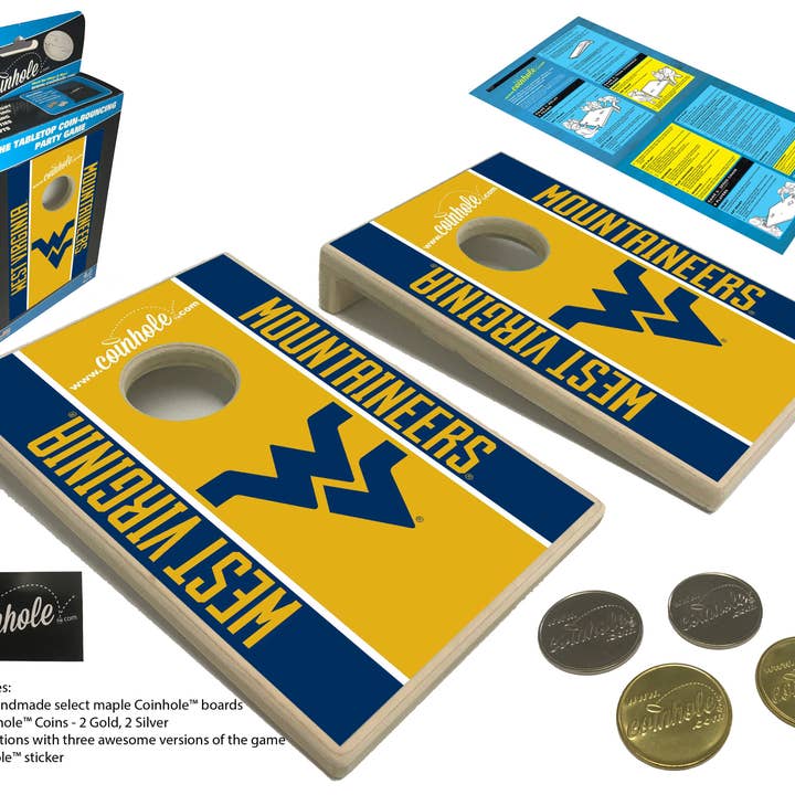 West Virginia University Coinhole® Tabletop Game Set for wholesale by Coinhole