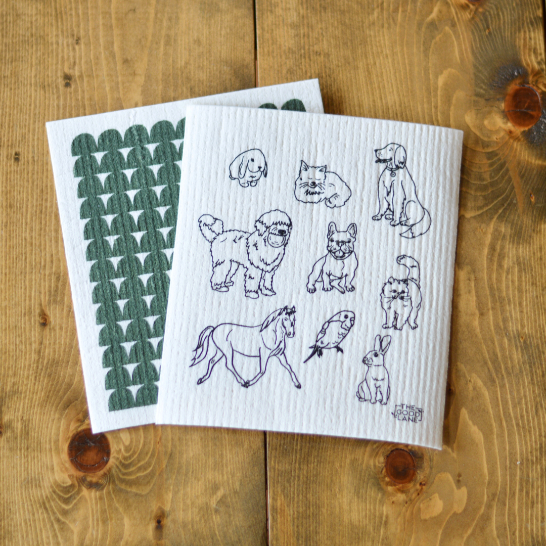The Good Lane - Wholesale Dishcloth - Cloths That Rescue Animals - Swedish Sponge Cloth Set1