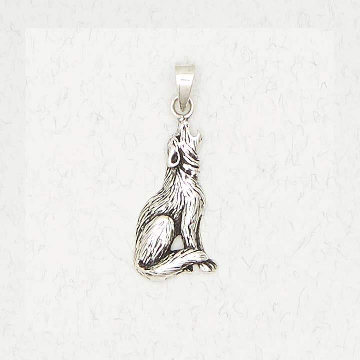 Sterling Silver Pendant - Howling Wolf for wholesale by Nirvana LLC
