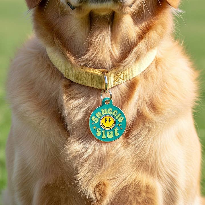 Bad Tags - Wholesale Pet Identification Tag - Cat/Dog - Enamel Dog Tag with Scannable ID - Snuggle Slut9