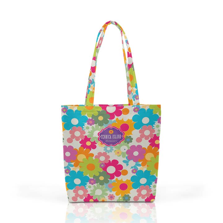 Customizable Vegan Leather Daily Tote: Fun Daisy Pattern for wholesale by Matrix