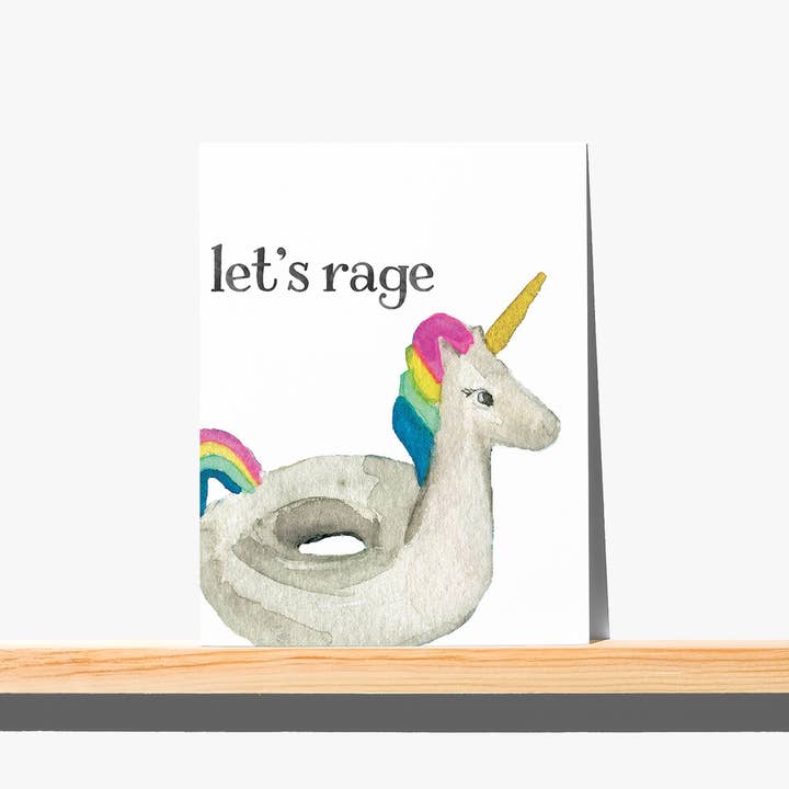 emmy+olly - Vente Carte de vœux classique - Carte de vœux - Faisons la fête avec une licorne flottante2