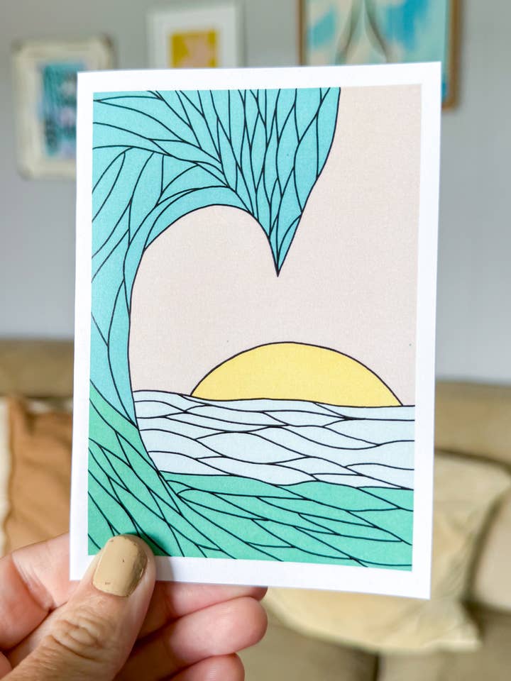Welle und Sonne Digitalkunstkarte für den Großhandel von Sierra Rehrer Designs