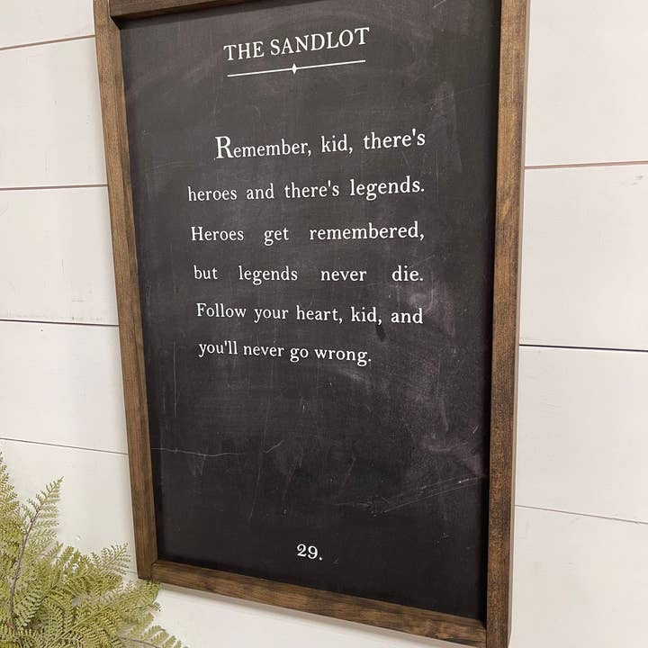 Rustic Oak Designs - Wholesale Sign - The Sandlot book page sign | Sandlot Sign | book page sign | Heros and Legends Sign | kids room sign4