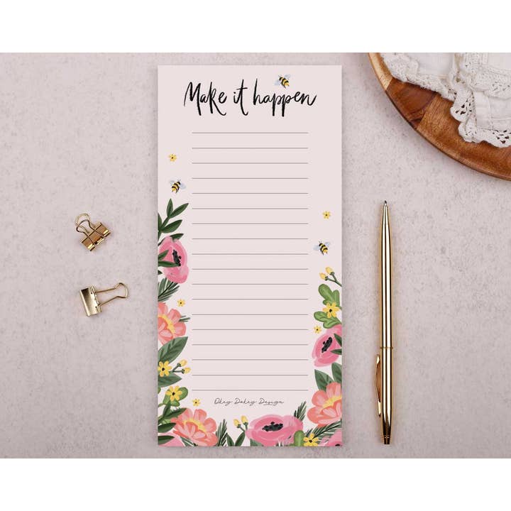 Desk Pad | To Do List | Stationery | Flower and Bee Notepad for wholesale by Making Meadows Ltd