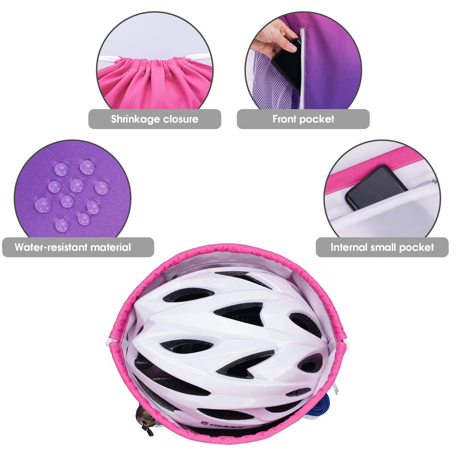 wandf - Vente Sac à cordon de serrage – unisexe - Sac à dos à cordon WF6038 Sports Gym avec poches en maille60