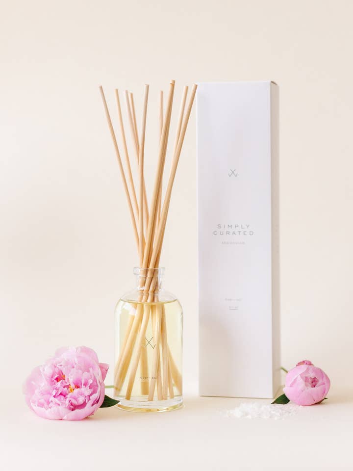Peony + Salt Reed Diffusers for wholesale by Simply Curated