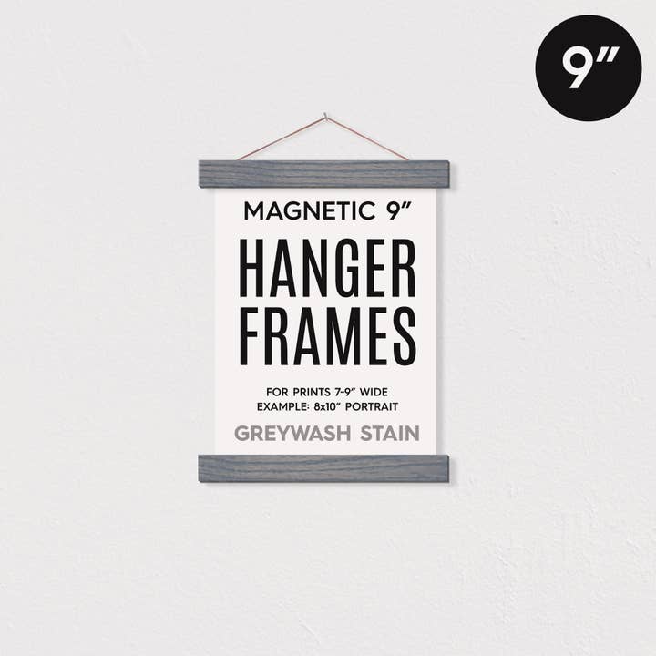 Hanger Frames - Wholesale Picture Frame - 9" MAGNETIC Poster Hanger Frame for 8x10" Portrait Prints