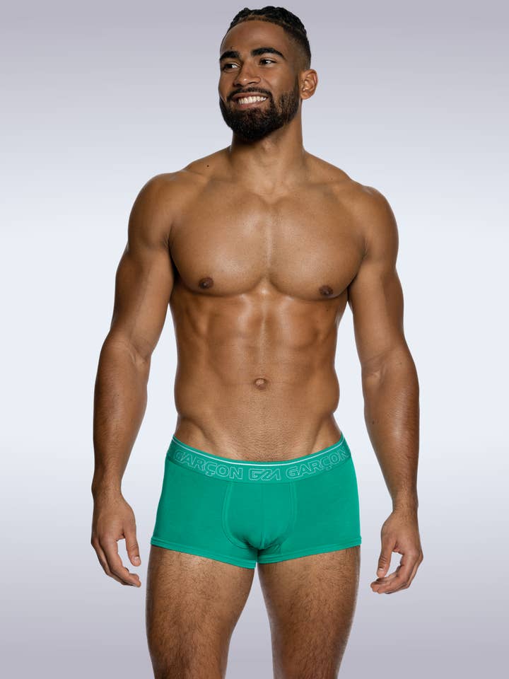 Courtside Green Trunks for wholesale by GARCON® Underwear