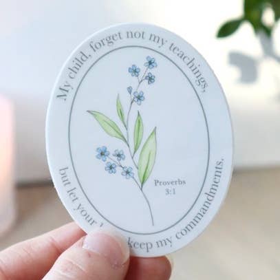 Faith Sticker | Proverbs 3:1 Sticker, Jesus Sticker, Christ for wholesale by Steadfast Brush